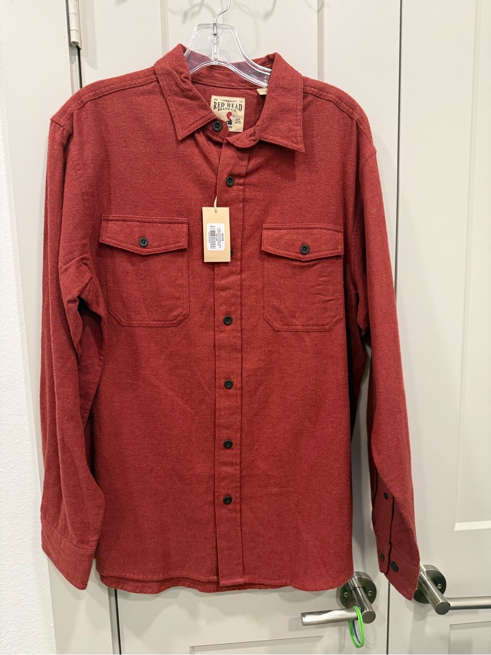 RedHead Men's Rust Red Long-Sleeve Button-Down Work Shirt
